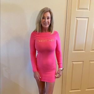 Pink bebe sweater dress